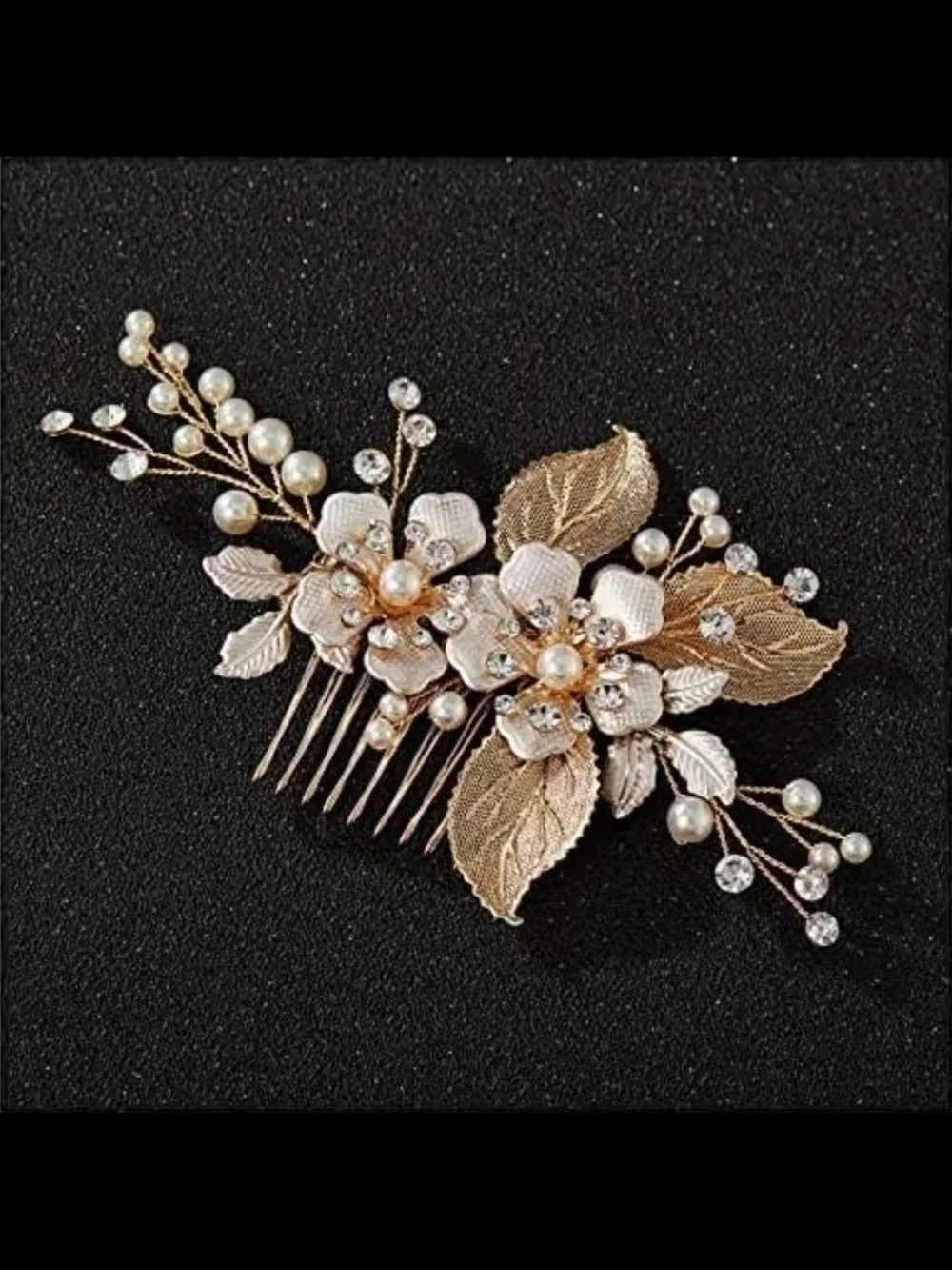 NIB-SWEETV Gold Wedding Hair Comb-Handmade Bridal Hair Clip Hair Accessories